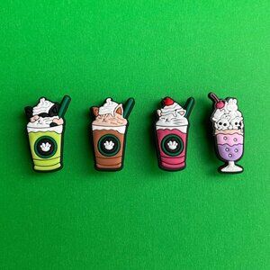 Cute Hot Coffee Crocs Shoe Charms Set of 4 - jibbitz Charms